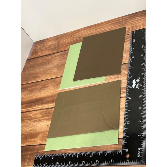 Colorbök Card & Envelope Set BLANK INSIDE GREEN & BROWN 37945 - Picture 3 of 7